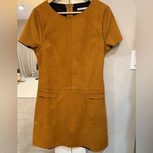 Luigi Bertolli Weekend Faux Suede Tan Dress Size 40 EU (6-8 US)